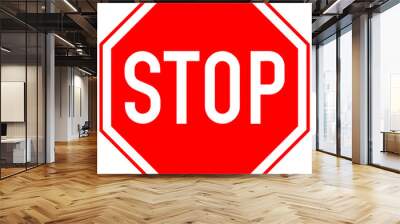 nvis42 NewVectorIllustrationSign nvis - red stop vector sign . isolated transparent . simple silhouette . octagon roadsign . AI 10 / EPS 10 . g11417 Wall mural