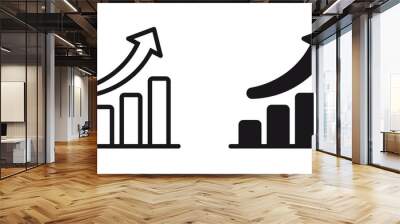 ofvs192 OutlineFilledVectorSign ofvs - growth chart vector icon . column graph sign . isolated transparent . black outline and filled version . AI 10 / EPS 10 . g11531 Wall mural