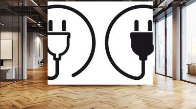 ofvs245 OutlineFilledVectorSign ofvs - electric plug with cable vector icon . isolated transparent . outline and filled version . AI 10 / EPS 10 . g11585 Wall mural