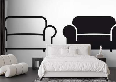 ofvs313 OutlineFilledVectorSign ofvs - lounge vector icon . sofa sign . hotel . isolated transparent . black outline and filled version . AI 10 / EPS 10 / PNG . g11653 Wall mural