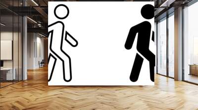 ofvs34 OutlineFilledVectorSign ofvs - person walking vector icon . isolated transparent . human silhouette - people walk . black outline and filled version . AI 10 / EPS 10 . g11317 Wall mural