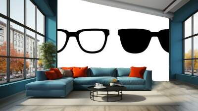 ofvs355 OutlineFilledVectorSign ofvs - glasses vector icon . eyeglass sign . sunglasses symbol . isolated transparent . black outline and filled version . AI 10 / EPS 10 / PNG . g11695 Wall mural