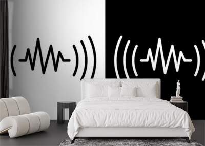 ofvs590 OutlineFilledVectorSign ofvs - sound wave vector icon . voice assistant sign . iot . isolated transparent . black outline filled version . AI 10 / EPS 10 . g11933 Wall mural