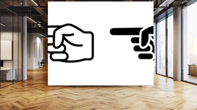 ofvs597 OutlineFilledVectorSign ofvs - finger pointing vector icon . isolated transparent . black outline filled version . AI 10 / EPS 10 . g11940 Wall mural