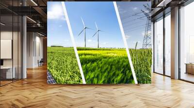 Renewable energies concept collage Wall mural