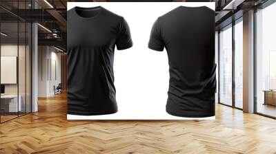 T-Shirt Black Template Front And Back For Business - Generative AI Wall mural