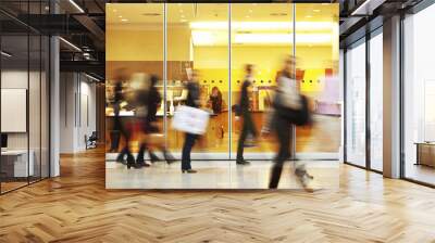 intentional blurred image of people in shopping center Wall mural