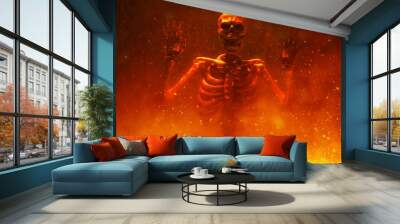 Human skeleton death, Halloween theme Wall mural