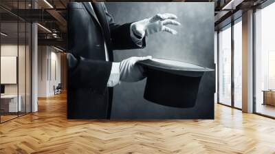 Magician hand showing magic trick Wall mural