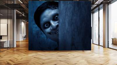 Scary ghost face, halloween theme Wall mural