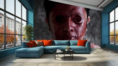 Scary ghost face, halloween theme Wall mural