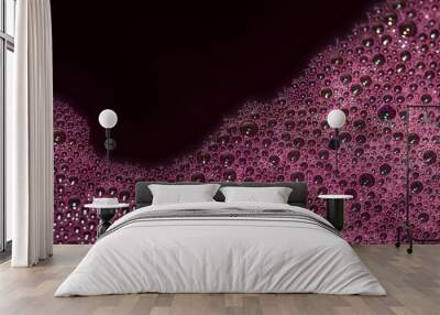 bubbles of red wine closeup. alcoholic background Wall mural