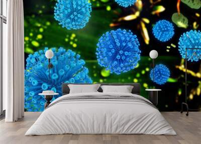 retrovirus abstract illustration - 3d rendering Wall mural