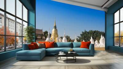 White and Golden Pagoda Wall mural