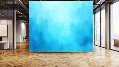 Blue grunge paint creates a unique decorative light blue cyan abstract background. Wall mural