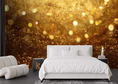 Glittery gold texture adds glamorous touch to holiday backgrounds for special events and ph_1(296) Wall mural