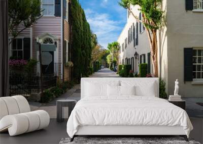 Historic architecture of the French Quarter district in Charleston, South Carolina Wall mural