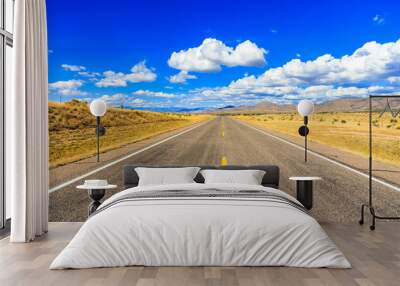 Rural two lane highway in New Mexico. Wall mural