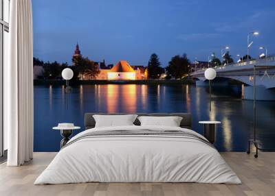 Abend an der Drau in Ptuj Wall mural