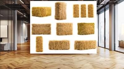 collage dry haystack isolated Wall mural