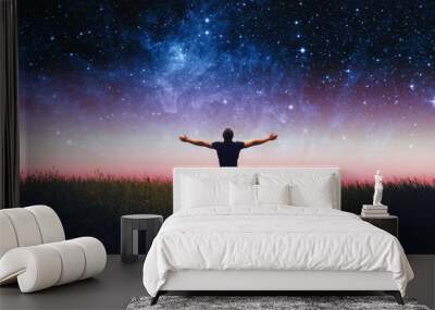 Man silhouette . Elements of this image furnished by NASA Wall mural