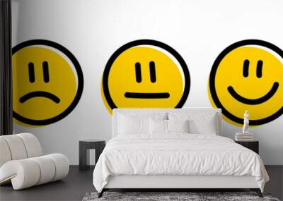 Rating emotion faces comic style Wall mural