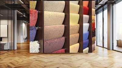 Colorful carpet samples in the store Wall mural