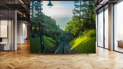 Beautiful view from railroad going to Penang Hill, a hill resort comprising a group of peaks on Penang Island. Wall mural