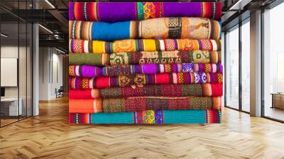 colorful peruvian fabric background Wall mural