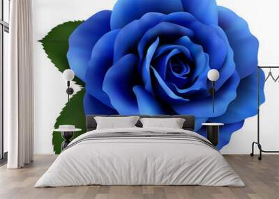 Realistic blue rose, Queen of beauty. Wall mural