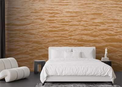 Background lake surface ferrous brown water from coal mining pit water eternity burdens Wall mural