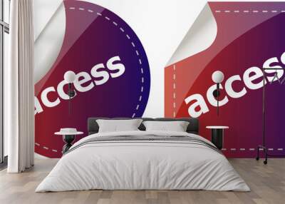 access stickers set on white, icon button Wall mural