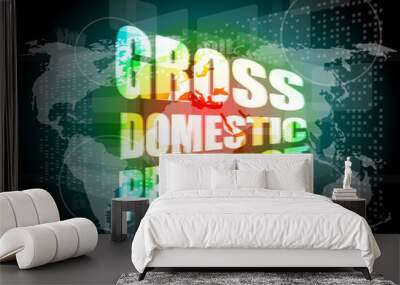 business concept: word gross domestic product on digital screen Wall mural