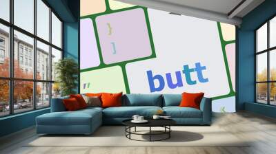 butt button on computer pc keyboard key Wall mural