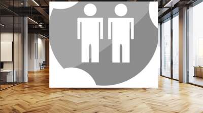 icon button with two man inside isolated on white Wall mural