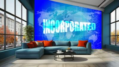 incorporated word on digital touch screen Wall mural