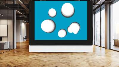 speech bubble on black tablet pc social, network concept Wall mural