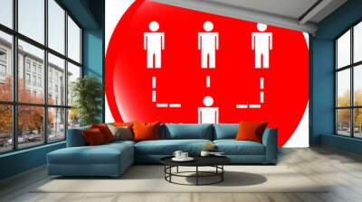 vector icon button with net of man inside, isolated on white Wall mural