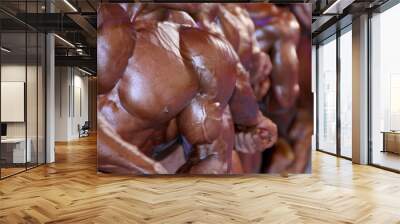 group of muscular male chests Wall mural