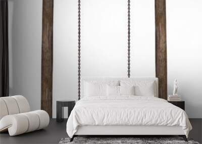 Wooden swing on pillar isolated Wall mural