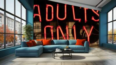 Adults only neon sign Wall mural