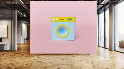 cartoon style minimal washing machine, home appliances symbol. 3d rendering Wall mural