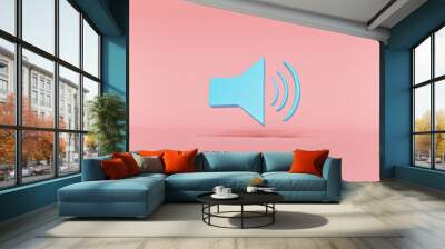 Sound Icon, volume sign symbol. minimal style design. 3d rendering Wall mural