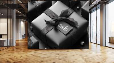 gift boxes with the inscription sale. Wall mural