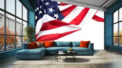 American flag border isolated on white - Image. Wall mural