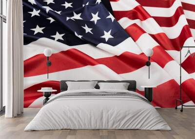 American flag waving background. Independence Day, Memorial Day, Labor Day - Image. Wall mural