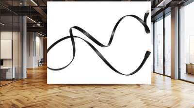 Black HDMI power cable socket isolated on white background Wall mural