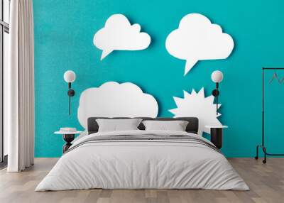 collection of Speech bubbles on color background text palce- Image Wall mural