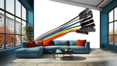 colour cable bus isolated on white Wall mural