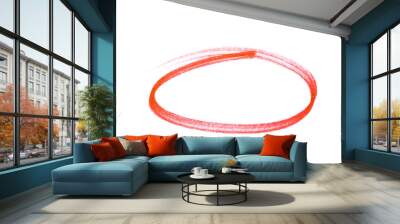 red highlighter circle on white background - Image Wall mural